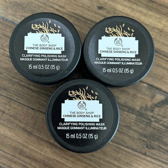The Body Shop Ginseng & Rice Clarifying Polishing Mask 0.5oz HTF MINI LOT of 3 - Picture 3 of 6